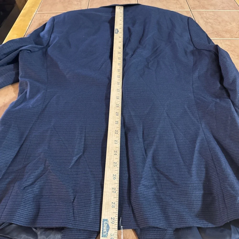 LRL Ralph Lauren Black Label Sport Coat 42R Blazer Jacket Blue Houndstooth Plaid - Picture 11 of 11